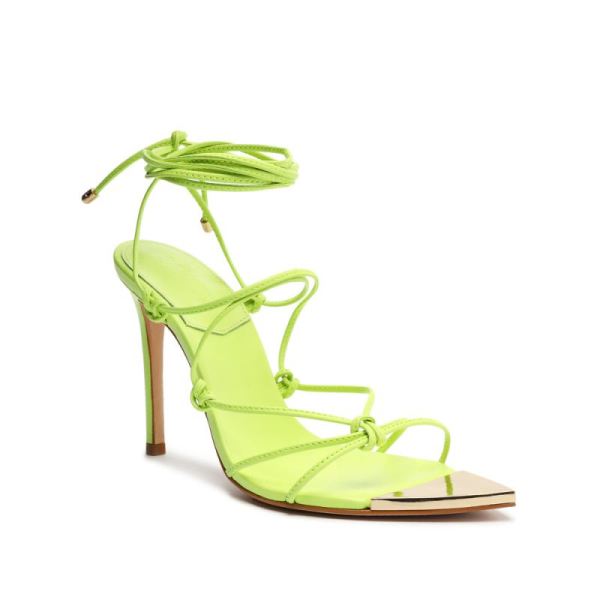 Schutz | Women's Hana Nappa Leather Sandal-Green Fresh