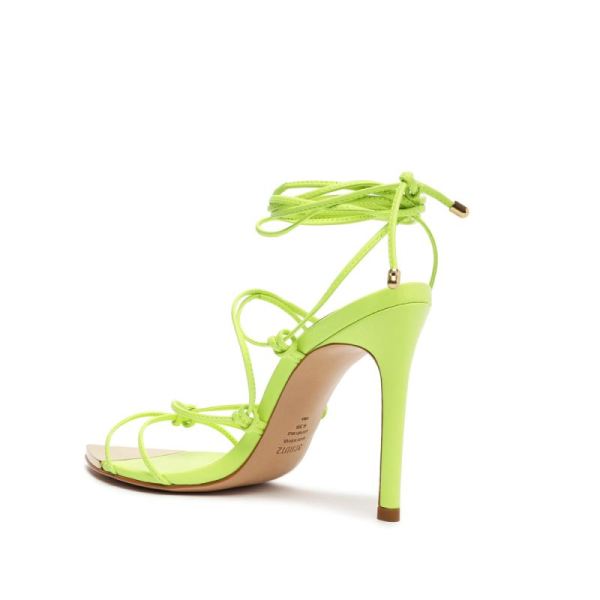 Schutz | Women's Hana Nappa Leather Sandal-Green Fresh