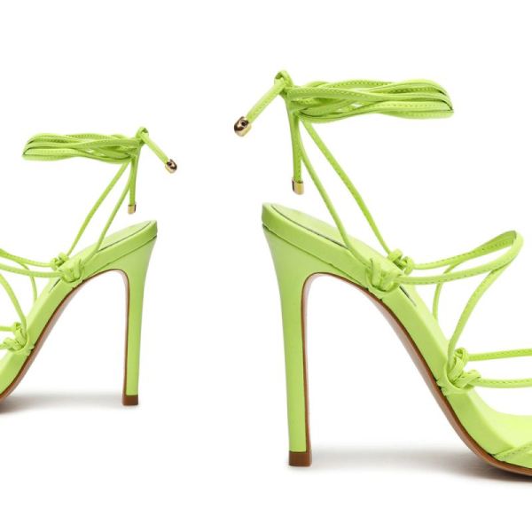 Schutz | Women's Hana Nappa Leather Sandal-Green Fresh
