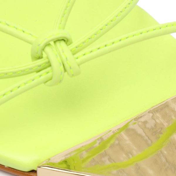 Schutz | Women's Hana Nappa Leather Sandal-Green Fresh