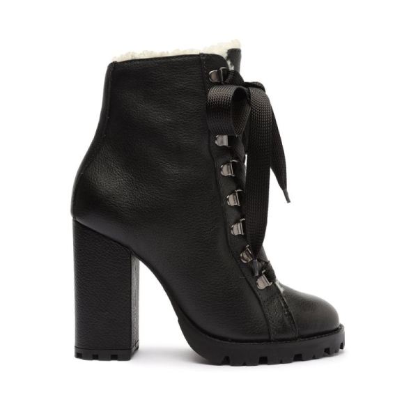 Schutz | Women's Zhara Winter Leather Bootie-Black
