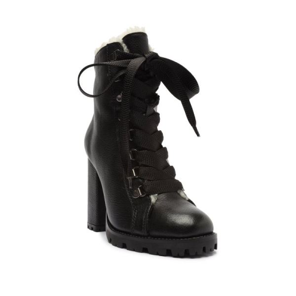 Schutz | Women's Zhara Winter Leather Bootie-Black