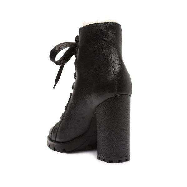 Schutz | Women's Zhara Winter Leather Bootie-Black