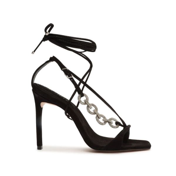 Schutz | Women's Vikki Glam Nubuck Sandal-Black