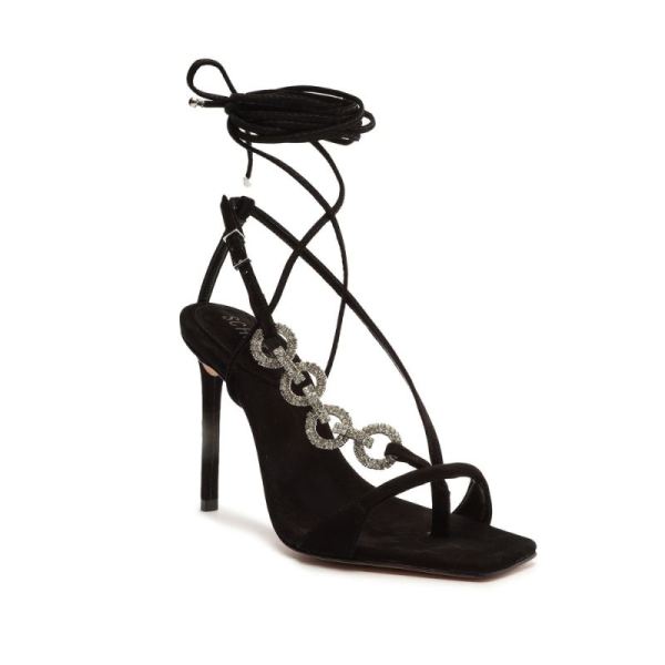 Schutz | Women's Vikki Glam Nubuck Sandal-Black