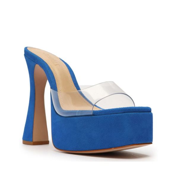 Schutz | Women's Haila Vinyl&Suede Sandal-Blue