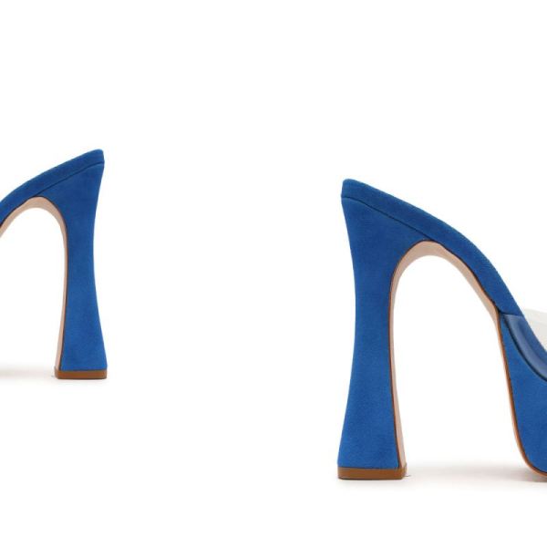 Schutz | Women's Haila Vinyl&Suede Sandal-Blue