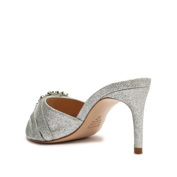 Schutz | Women's Meisho Mid Glitter Sandal-Silver