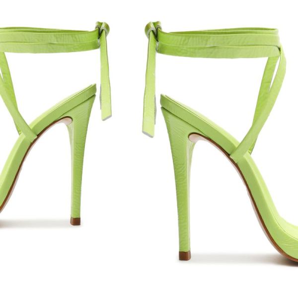 Schutz | Women's Cloe Vinyl Sandal-Green Fresh
