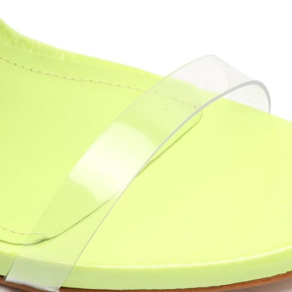 Schutz | Women's Cloe Vinyl Sandal-Green Fresh