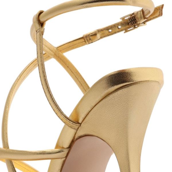 Schutz | Women's Lovi Metallic Nappa Leather Sandal-Gold