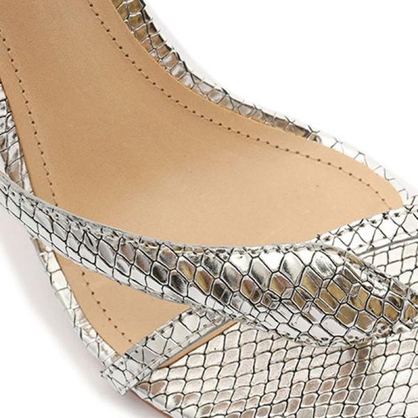 Schutz | Women's Courtney High Metallic Sandal-Silver