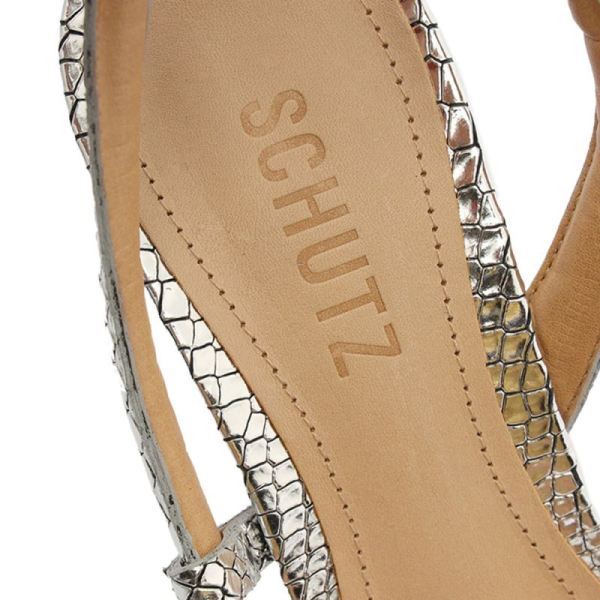 Schutz | Women's Courtney High Metallic Sandal-Silver