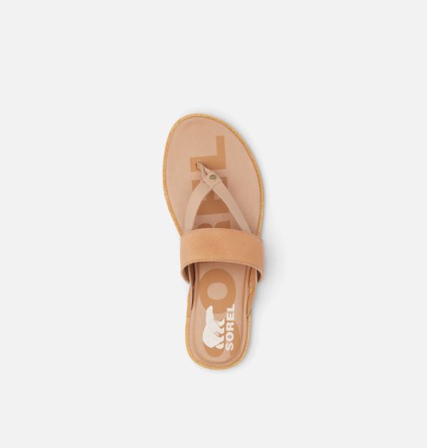 Sorel Shoes Women's Ella II Easy Flip Sandal-Honest Beige Gum 2