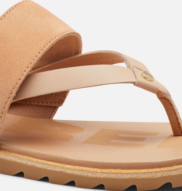 Sorel Shoes Women's Ella II Easy Flip Sandal-Honest Beige Gum 2