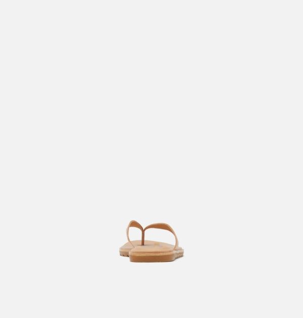 Sorel Shoes Womens Ella II Flip Sandal-Honest Beige Gum