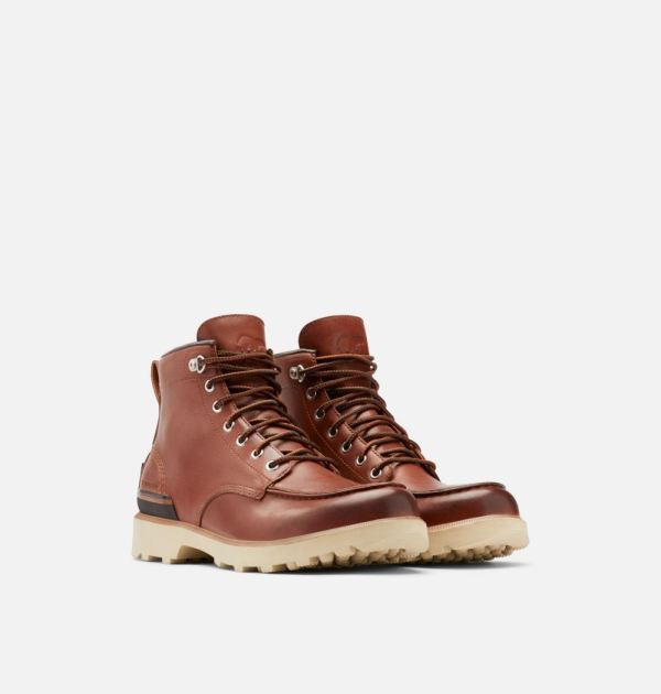 Sorel Shoes Men's Caribou Moc Boot-Dark Caramel Oatmeal