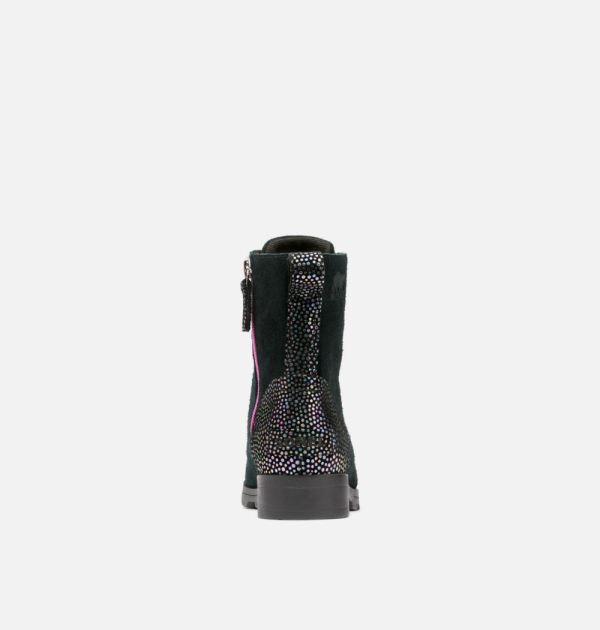 Sorel Shoes Youth Emelie Lace Bootie-Black Bright Lavender