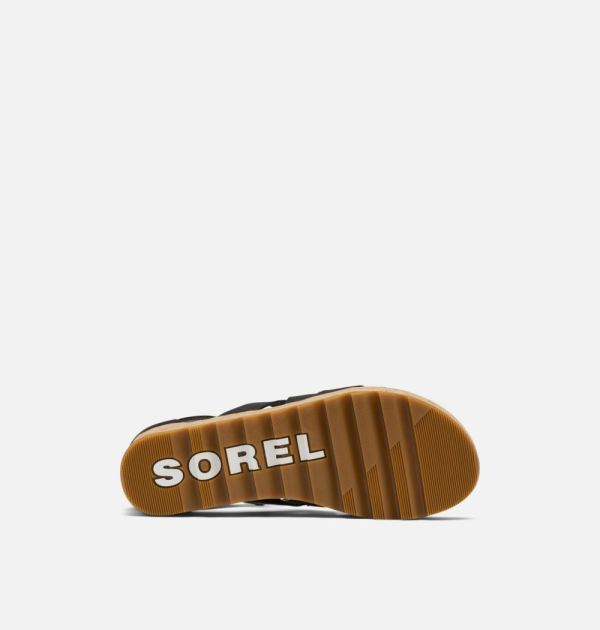 Sorel Shoes Women's Cameron Flatform Lace Wedge Sandal-Black Gum 2