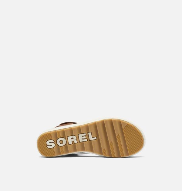 Sorel Shoes Women's Cameron Flatform Wedge Sandal-Velvet Tan Chalk