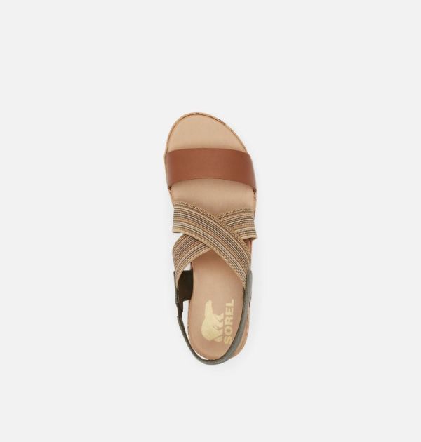 Sorel Shoes Women's Cameron Flatform Slingback Wedge Sandal-Velvet Tan