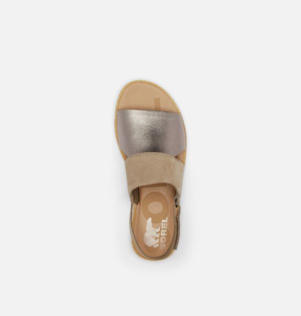 Sorel Shoes Women's Ella II Slingback Sandal-Ash Brown Chalk