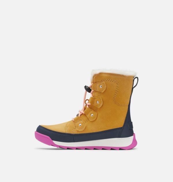 Sorel Shoes Youth Whitney II Joan Lace Boot-Geo Yellow Collegiate Navy