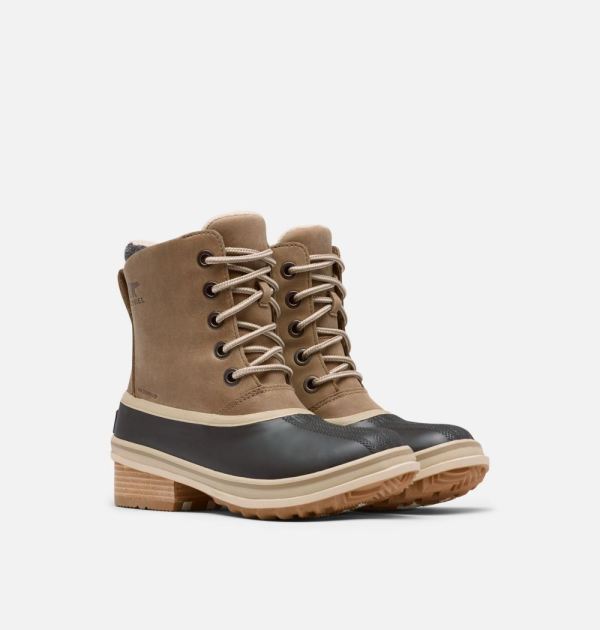 Sorel Shoes Womens Slimpack III Lace Duck Boot-Khaki II