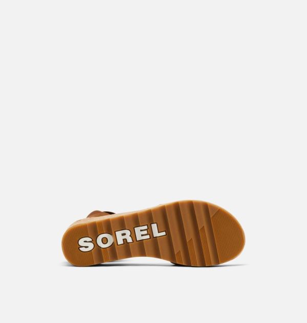 Sorel Shoes Women's Cameron Flatform Ankle Strap Wedge Sandal-Velvet Tan