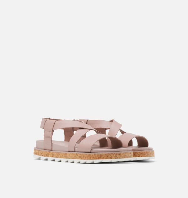 Sorel Shoes Womens Roaming Criss Cross Sandal-Mauve Vapor