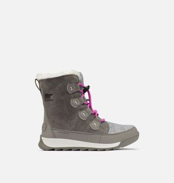 Sorel Shoes Youth Whitney II Joan Lace Boot-Quarry Bright Lavender