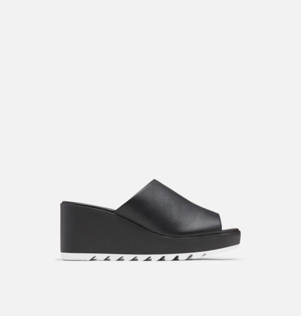 Sorel Shoes Women's Cameron Wedge Mule Sandal-Black White