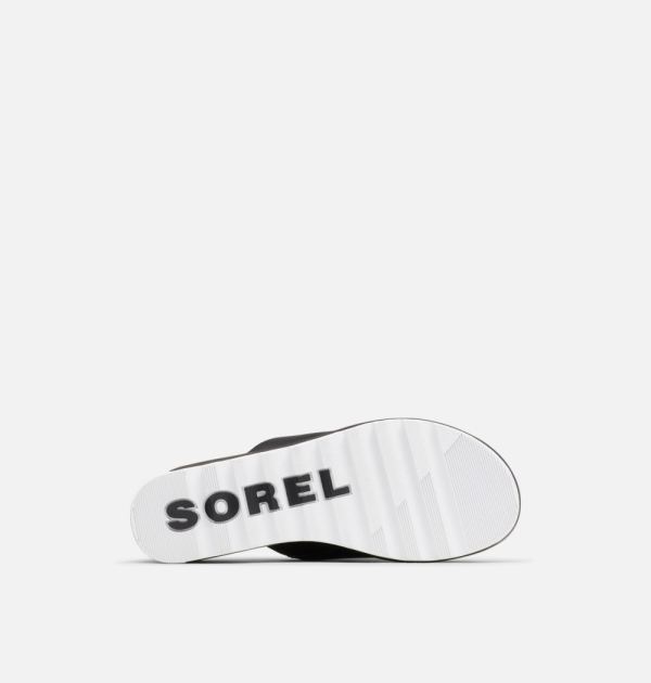 Sorel Shoes Women's Cameron Wedge Mule Sandal-Black White