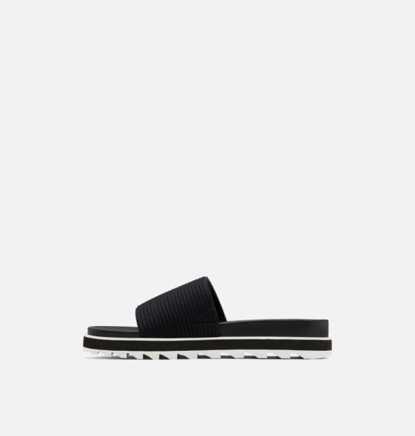 Sorel Shoes Women's Roaming Easy Slide Sandal-Black Sea Salt