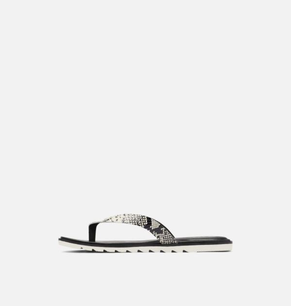 Sorel Shoes Womens Ella II Flip Sandal-Black Chalk