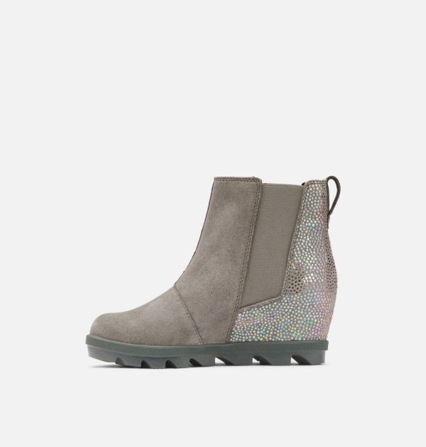 Sorel Shoes Youth Joan Of Arctic Wedge Chelsea Boot-Quarry Grill