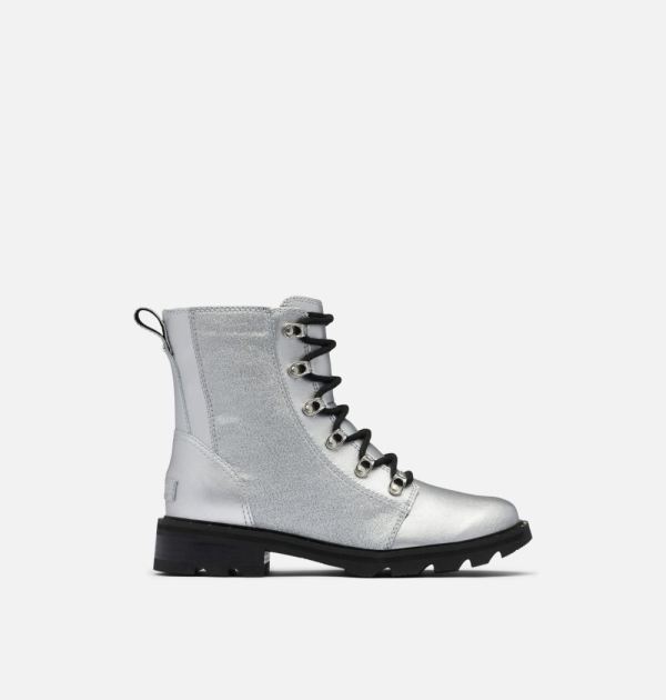 Sorel Shoes Women's Lennox Lace Boot-Pure Silver Black