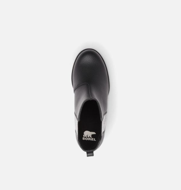 Sorel Shoes Youth Joan Of Arctic Wedge Chelsea Boot-Black Black