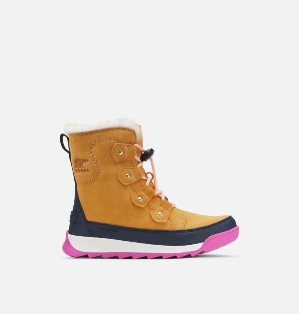 Sorel Shoes Children's Whitney II Joan Lace Boot-Geo Yellow Collegiate Navy