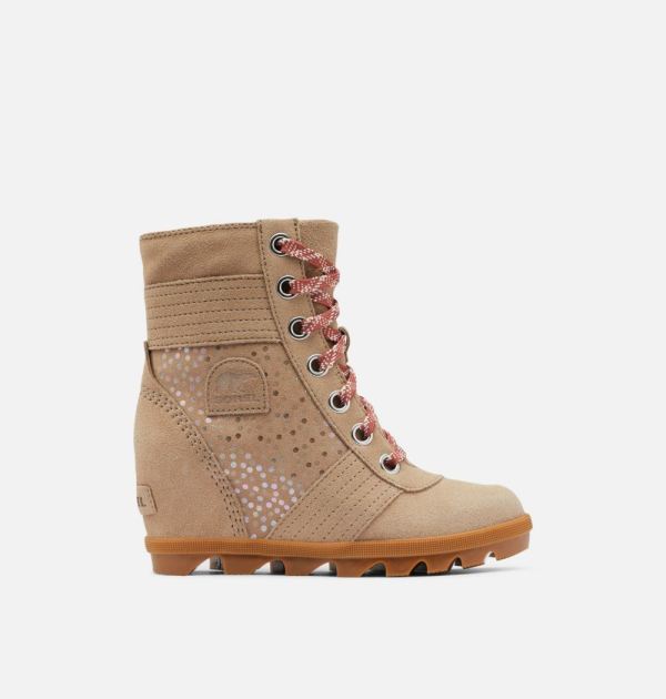 Sorel Shoes Youth Lexie Wedge Boot-Omega Taupe Rose Dust