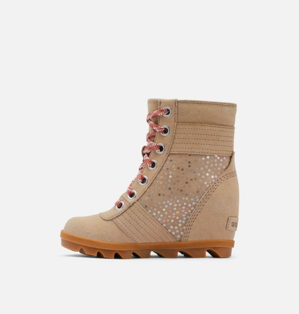 Sorel Shoes Youth Lexie Wedge Boot-Omega Taupe Rose Dust