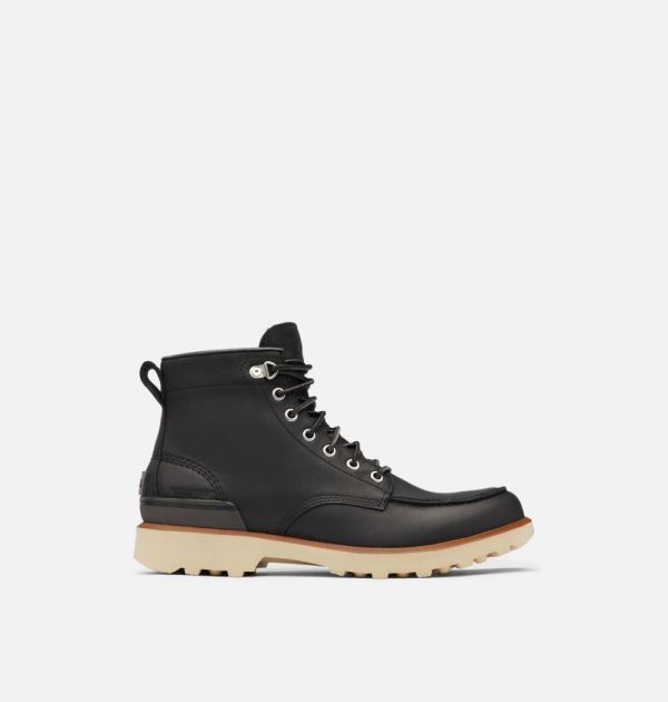 Sorel Shoes Men's Caribou Moc Boot-Black Oatmeal