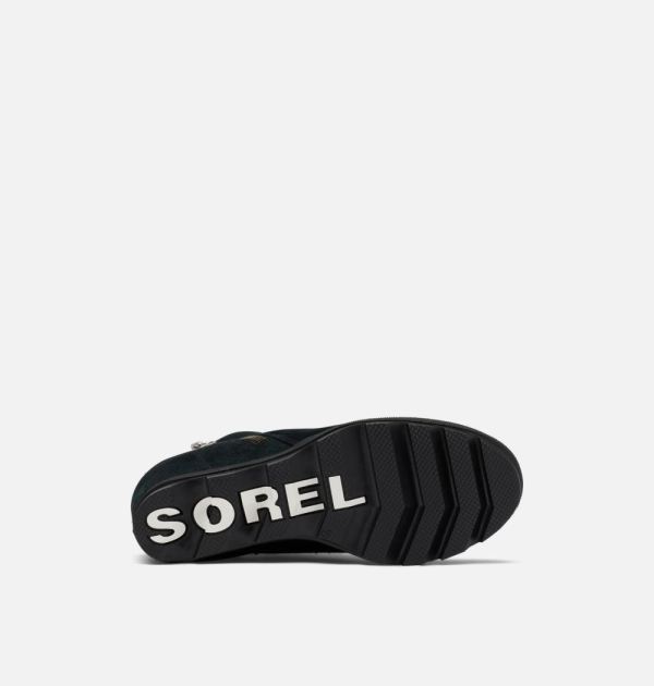 Sorel Shoes Women's Joan Of Arctic Wedge II Zip Bootie -Black Sea Salt