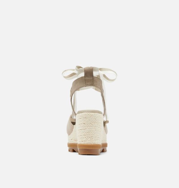 Sorel Shoes Womens Joanie II Hi Ankle Lace Wedge Sandal-Sandy Tan