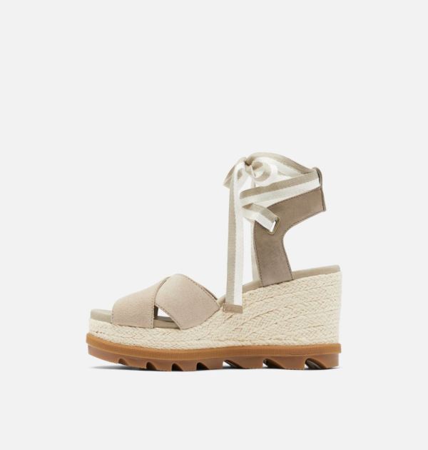 Sorel Shoes Womens Joanie II Hi Ankle Lace Wedge Sandal-Sandy Tan