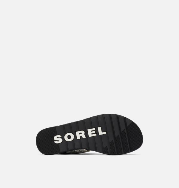 Sorel Shoes Womens Ella II Two Strap Sandal-Black Chalk