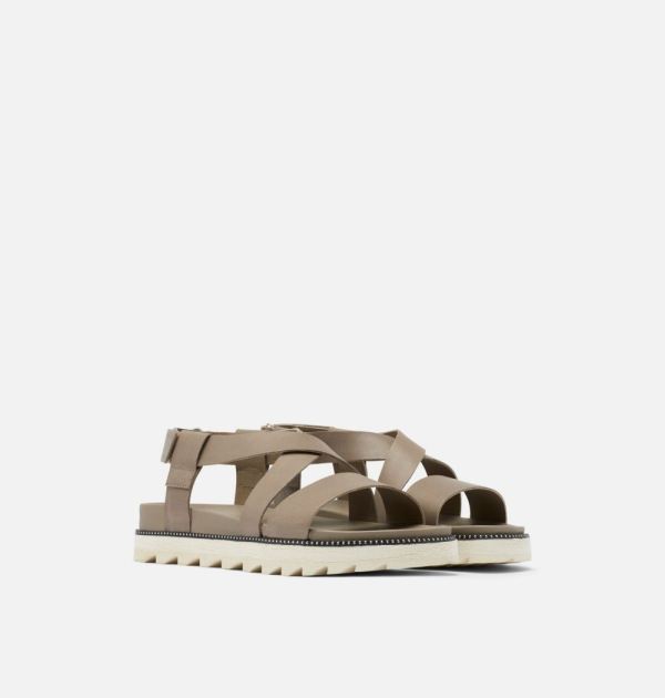 Sorel Shoes Womens Roaming Criss Cross Sandal-Khaki II