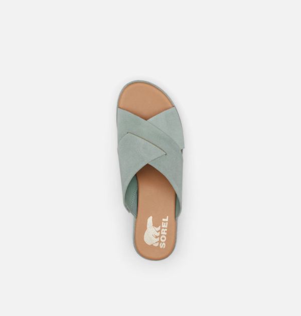 Sorel Shoes Women's Cameron Flatform Mule Wedge Sandal-Crushed Blue Sea Salt