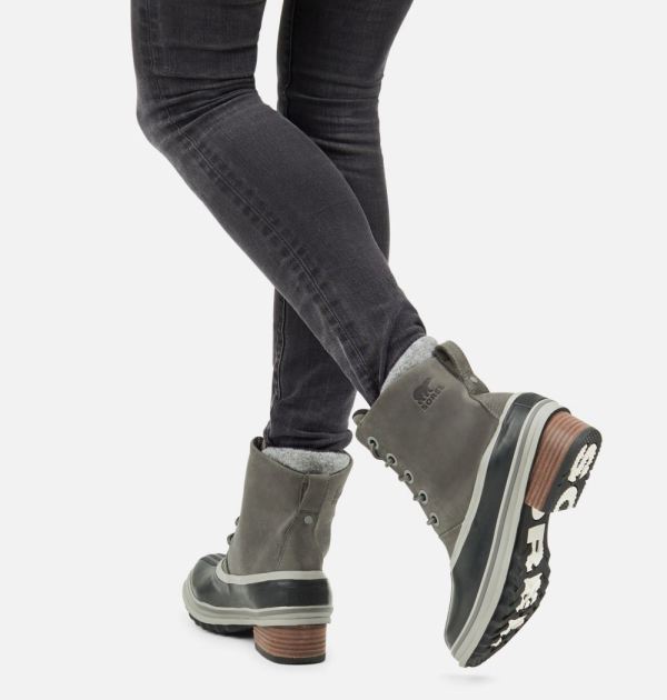 Sorel Shoes Womens Slimpack III Lace Duck Boot-Quarry