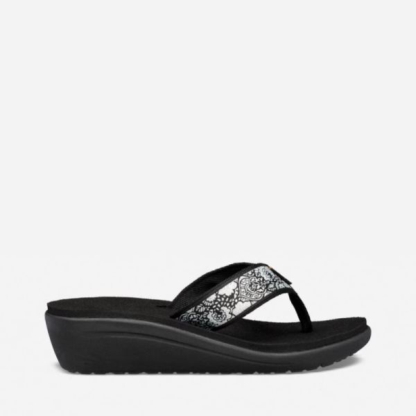 Teva | Women's Voya Wedge - HARMONY BLACK/ WHITE/ SILVER